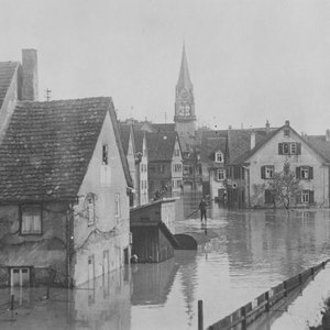 Hochwasser Rathausstraße (1931, StadtA HN)