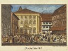 Am Kieselmarkt. Lithografie der Gebrüder Wolff um 1838 (um 1838, StadtA HN)
