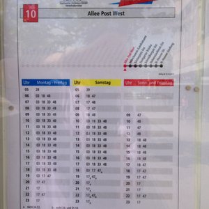 Aushangfahrplan Allee Post West (Juni 2014, FL)