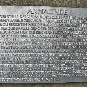 Hinweisschild Annalinde (Juli 2014, UM)